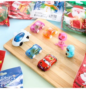 Detailed Christmas stationery blind box set with mini pull-back cars and festive bags