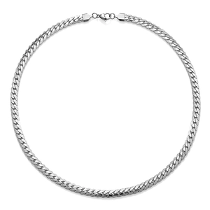 Stainless Steel Cuban Link Necklace Flat Curb Chain Polished Niche Minimalist Jewelry For Men And Women