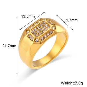 Detailed dimensions and weight specifications of 18K gold plated zircon ring