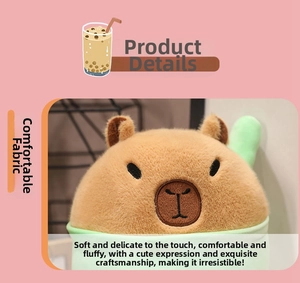 Detailed view of the soft plush fabric and fine stitching on the capybara toy