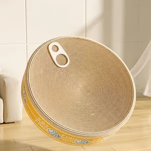 Cat Scratcher Bed Natural Sisal Scratching Pad Canned Food Shape Wear-resistant Nest For Grinding Claws Sleeping Indoor