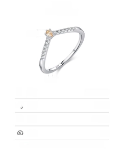 Macro shot of V-shaped S925 sterling silver ring with a pear-cut orange zircon stone