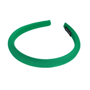 Minimalist emerald green fabric headband with a textured handmade weave design