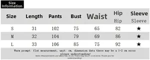 Detailed size chart for summer two-piece sleeveless set with length and bust measurements