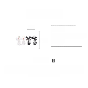 Detailed size specifications for Chiffon Bow Earrings with pearl tassels and rhinestones