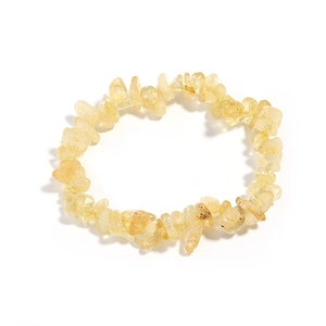 Natural yellow agate crystal chip bracelet with irregular stones for women