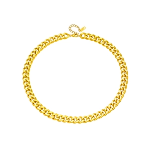 Γυαλισμένο χοντρό κολιέ με αλυσίδα Cuban 18K επίχρυσο με κούμπωμα καβούρι σε στυλ χιπ χοπ