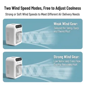 Portable pet cooling fan with adjustable two-speed wind modes and low noise operation