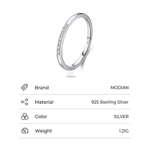 S925 sterling silver eternity ring with 1.6mm micro-paved zircons and polished finish