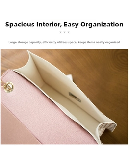Internal view showing spacious interior and plaid side design of pink crossbody bag