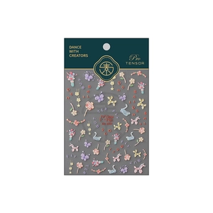 3D relief nail art stickers featuring matte pastel butterflies and floral patterns MH-340F