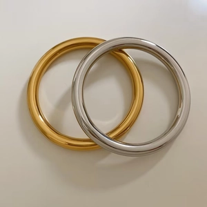 Minimalist 8mm polished stainless steel bangles in gold and silver finish