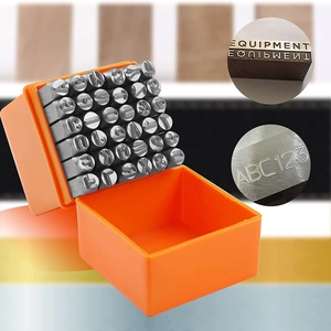 36pcs industrial grade metal letter and number punch set for jewelry in orange box