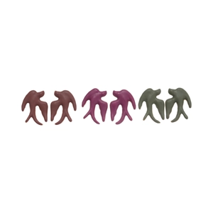 Boucles d'oreilles oiseaux vintage en marron, violet et vert mat pour femme