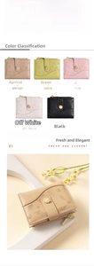 Detail of waterproof PU leather wallet with elegant leaf embossing and metal buckle