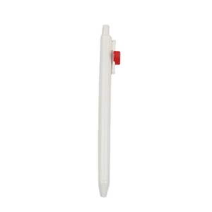 Minimalist white heart retractable gel pen with red push button for students and gifts