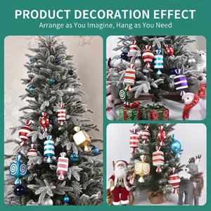 Colorful Christmas candy ornaments set for holiday tree decoration and festive shop display