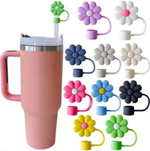 Daisy Straw Covers Cloud Mushroom PVC Dustproof Cap For Stanley Tumbler Reusable Drinkware Accessory Cute Floral Animal