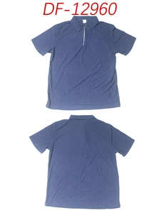 Completo polo da uomo blu navy con trama a nido d'ape e dettaglio zip sullo scollo