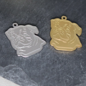Bulldog head pendant necklaces in gold and silver finish made of stainless steel