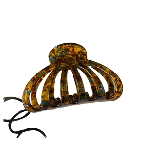 Pince à cheveux évidée en acétate avec motif écaille de tortue vintage pour cheveux épais