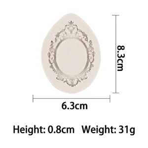 Moule en silicone ovale vintage européen pour la décoration de gâteaux et de fondant