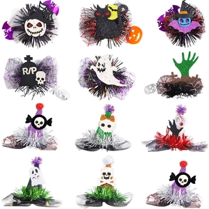 Halloween Haarclips Heksenhoed Spook Schedel Vleermuis Pompoen Spinnenweb Boog Haarspelden Voor Vrouwen Kinderen Huisdier Feestartikelen