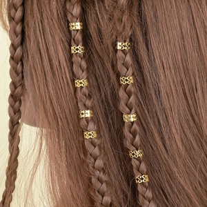 Perles de Dreadlocks Vikings Ethniques Spirale en Alliage pour Tresses Or Antique Argent Rétro Accessoires de Tressage pour Hommes Femmes