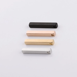 Polished stainless steel 3D bar pendants in black, rose gold, gold and silver finishes