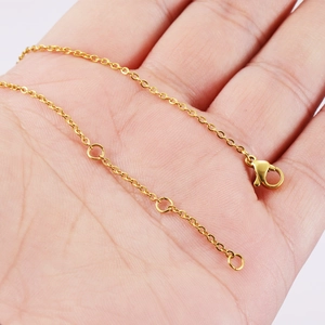 Golden mirror finish stainless steel O-chain bracelet with adjustable lobster clasp