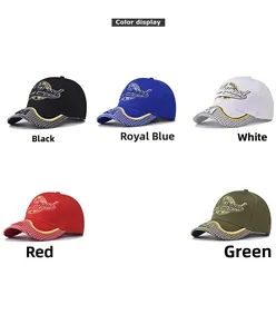 Detail view of five different color options for the embroidered CA letter baseball cap