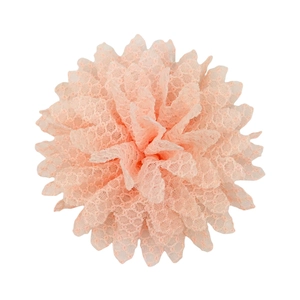 Detail of pink lace chiffon sunflower with layered honeycomb texture for hat accessories