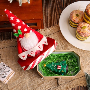 Christmas Santa gnome with mini tree gift box and NOEL banner festive decoration