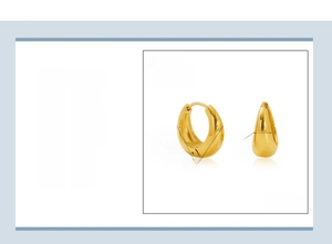 Detailed view showing dimensions and 18k gold plated stainless steel teardrop earrings