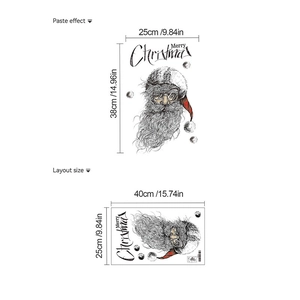 Merry Christmas Santa Claus wall sticker with festive lettering for living room decor