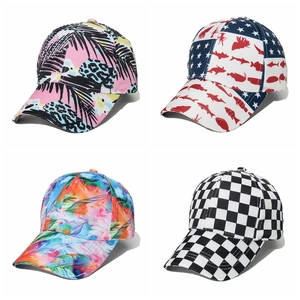 Tie Dye Baseball Cap Polyester Curved Brim Adjustable Fashion Printed Sun Hat Unisex Adult Outdoor Sports Streetwear