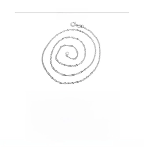 Detailed size chart for S925 sterling silver water wave chain necklace specifications