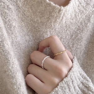 Minimalist 925 Sterling Silver Twisted Rope Knot Ring Retro Adjustable Open Finger Jewelry For Women