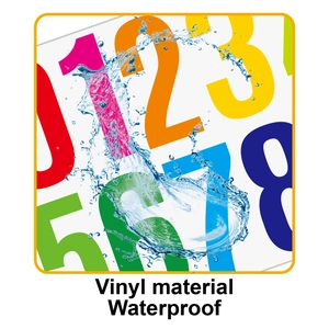 Waterproof vinyl 4-inch number stickers with water splash effect for mailboxes