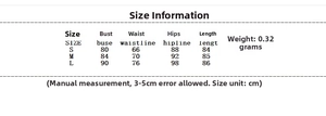 Detailed size chart for lace off-shoulder dress showing bust and waist measurements