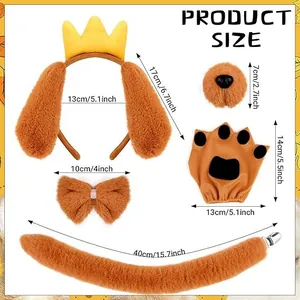 Detaillierte Größentabelle für das Dalmatiner-Plüsch-Cosplay-Set mit Zubehör
