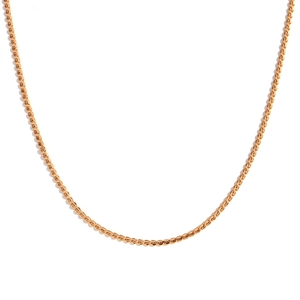 Minimalist gold-plated stainless steel S-chain necklace with twisted rope texture design