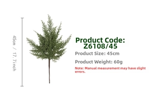 Artificial pine branch detail with 45cm 17.7inch dimension and 60g weight specifications