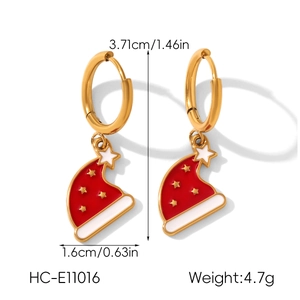 Détails des boucles d'oreilles de Noël avec dimensions et spécifications de poids
