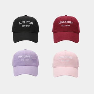 Love Story Letter Embroidery Baseball Cap Cotton Soft Top Sun Protection Adjustable Casual Dad Hat For Women