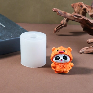 Molde de silicona de panda 3D para velas y resina DIY con figura de dibujos animados