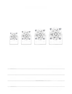 Tableau détaillé des tailles pour boucles d'oreilles clous en argent sterling S925