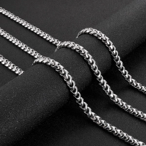 Polished silver dragon bone link chain necklace for men in high-quality stainless steel