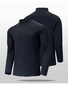 Vue avant et arrière du sweat-shirt noir à col montant avec manches raglan sport