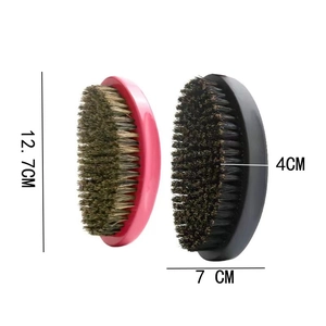 Men's curved beard brushes with dimensions 12.7x7cm and 4cm bristles for grooming